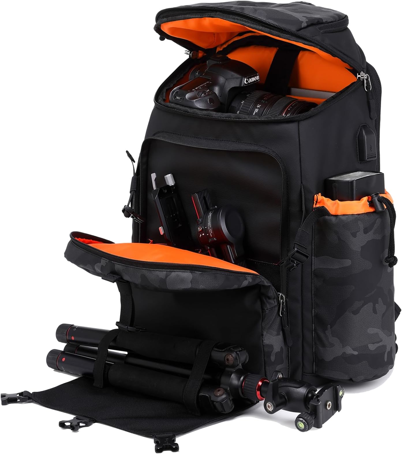 Camera Backpack DSLR/SLR/Mirrorless Case Large Men&Women Photography Bag with Laptop Compartment&Tripod Holder (Orange)…