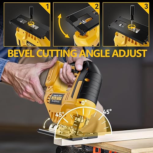 Miniatura 5 de Sierra caladora compatible con batería Dewalt de 20V Max, herramienta de sierra caladora inalámbrica sin escobillas NATBEESY, luz de trabajo LED,