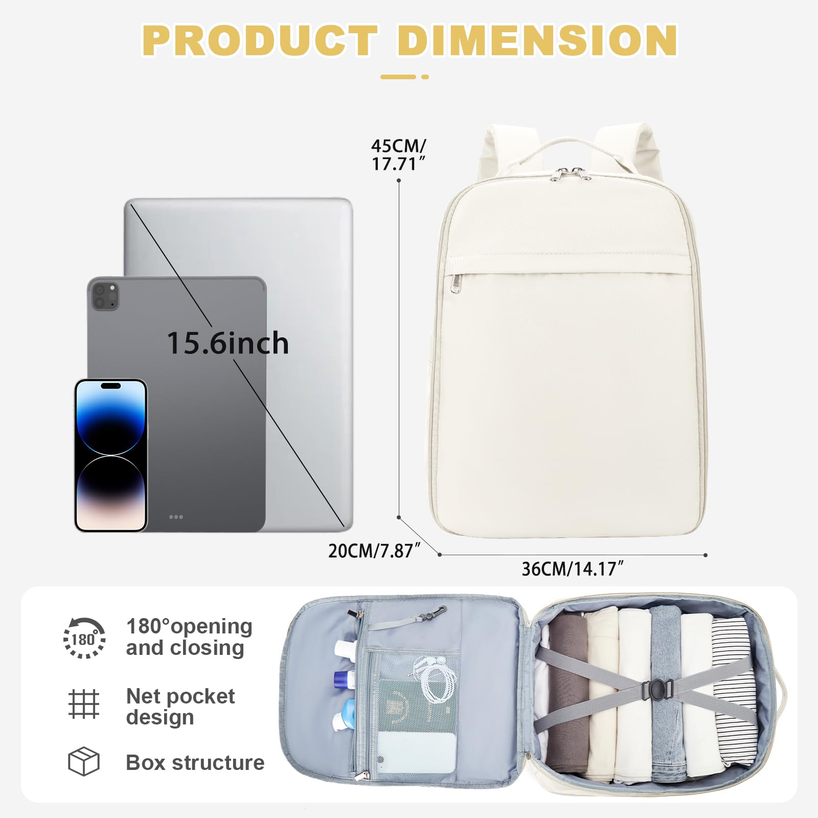 SZLX Borse da Viaggio 45x36x20 Zaino Easyjet Donna Zaino Ryanair 40x20x25 Bagaglio a Mano Zaino impermeabile uomo trekking, Borsa da Viaggio Cabina aereo Zaino per Laptop con Porta di ricarica USB