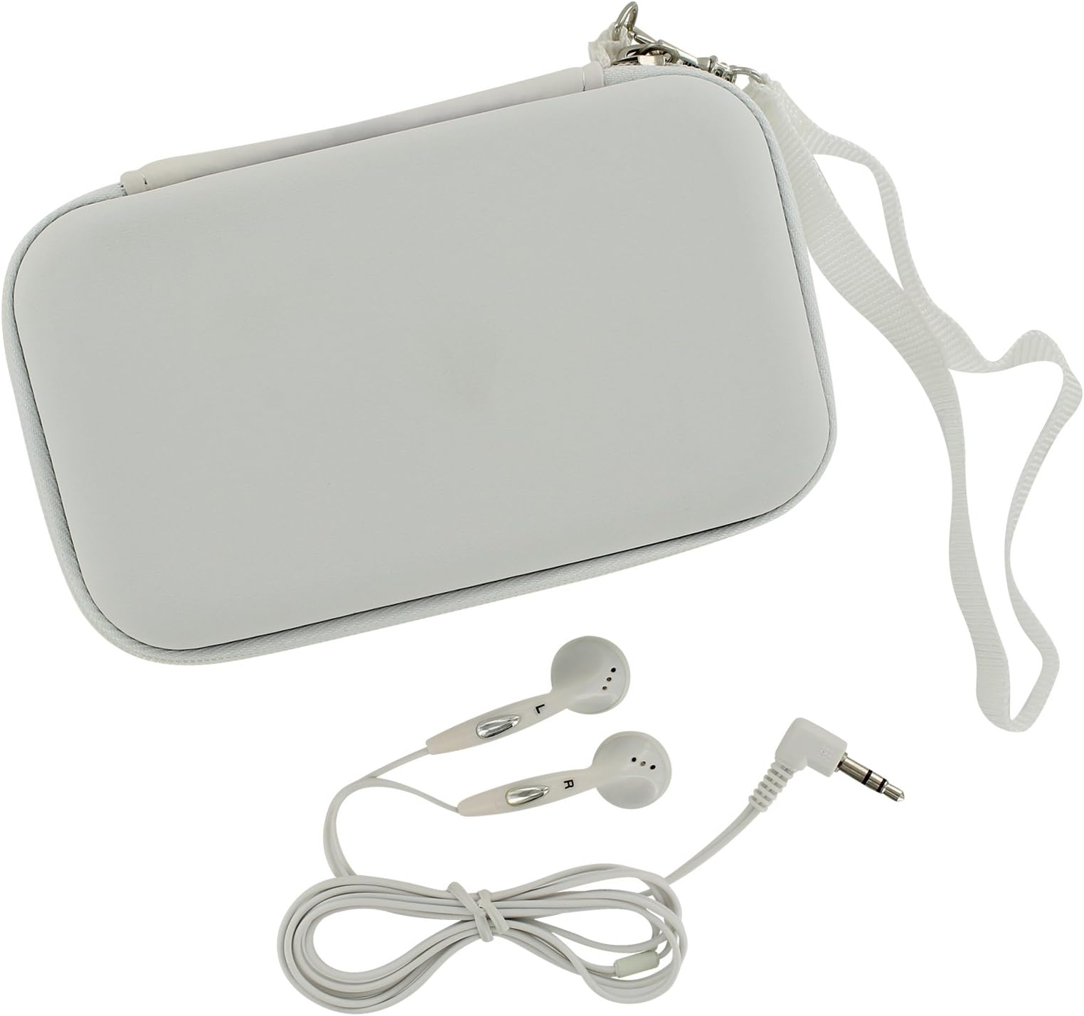 ZedLabz EVA hard travel case & headphones for Nintendo DS Lite, DSi & 3DS - White