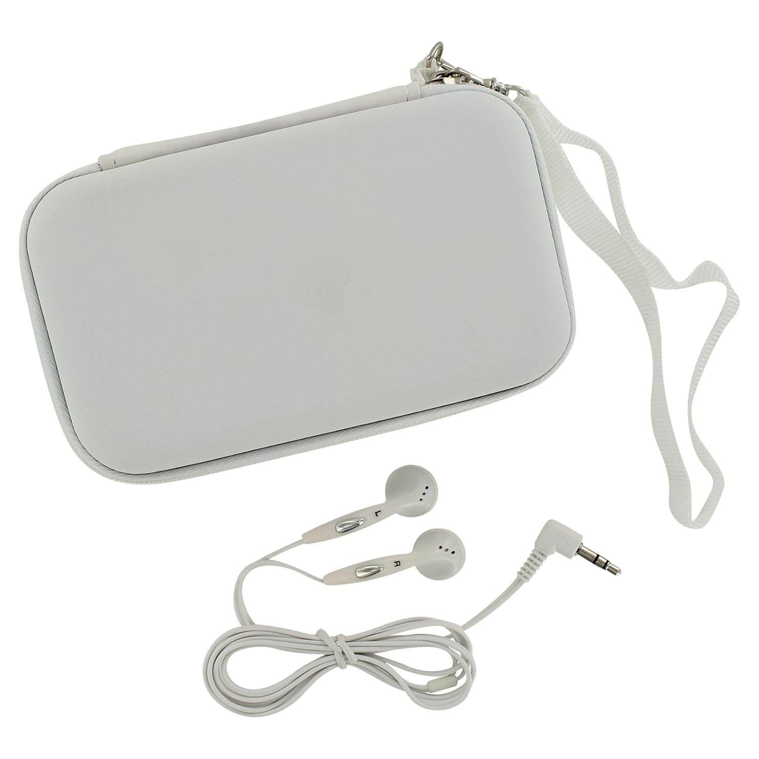 ZedLabz EVA hard travel case & headphones for Nintendo DS Lite, DSi & 3DS - White