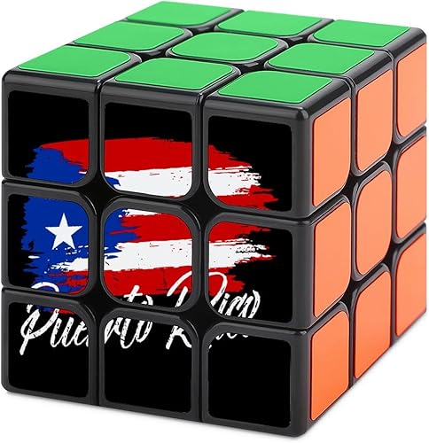 Cubo mágico vintage de la bandera de Puerto Rico, cubos mágicos con divertidos estampados 2x2x2 x 2 pulgadas, rompecabezas de giro suave, juego