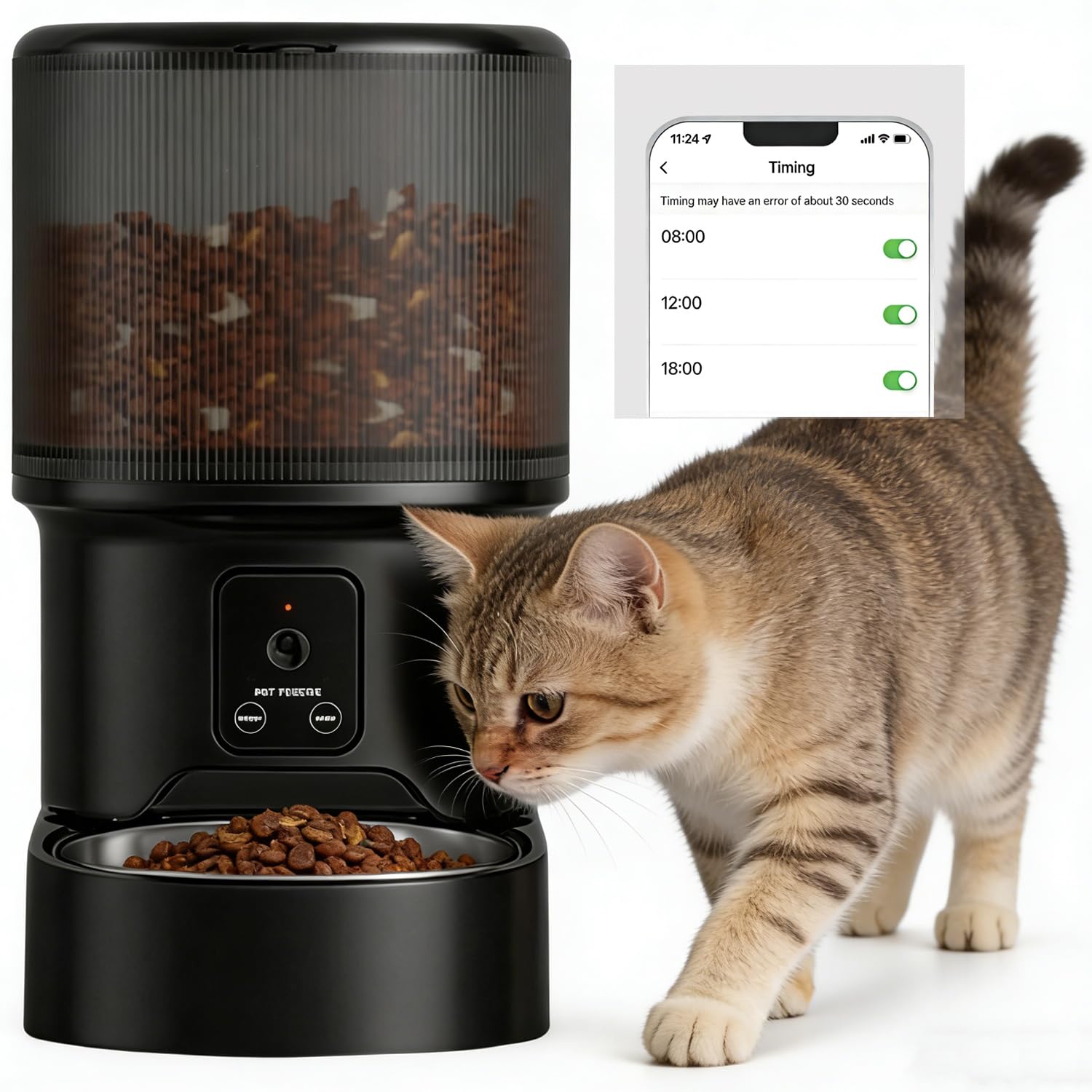 Smart Pet Feeder with 1080P Camera, Two-Way Audio, Remote Feeding, AI Motion Detection, 120° Ultra-Wide Angle, 4L Large Capacity, Automatic Food Dispenser for Dogs Cats, Compatible with 2.4G WiFi - image 5