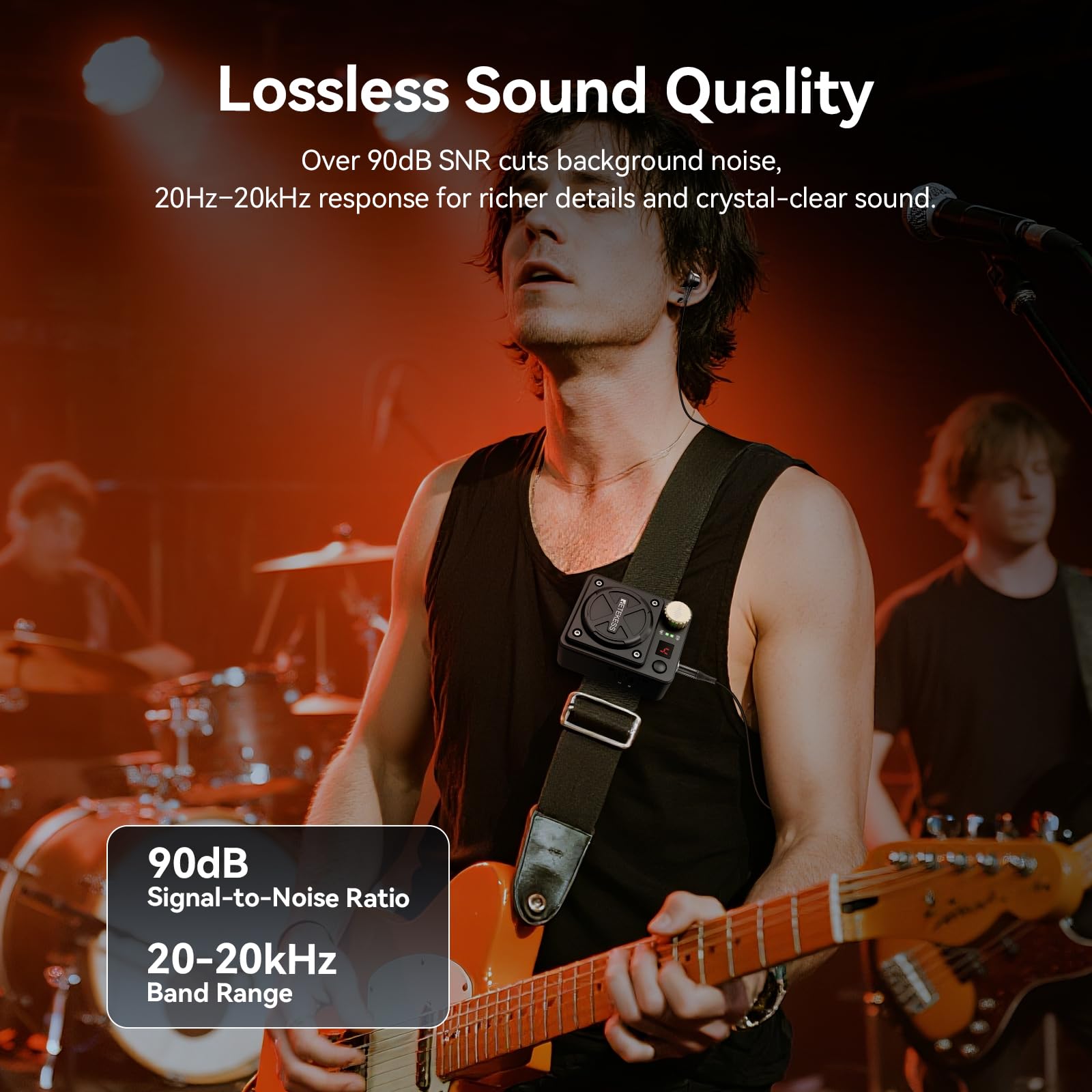 Retekess TA101 In Ear Monitor Wireless,Sistema di Monitoraggio In Ear Wireless, Stereo/Mono, 8 Canali, 30 m, 2.4G, Adatto per Studio e Performance dal Vivo, Prove di Gruppo