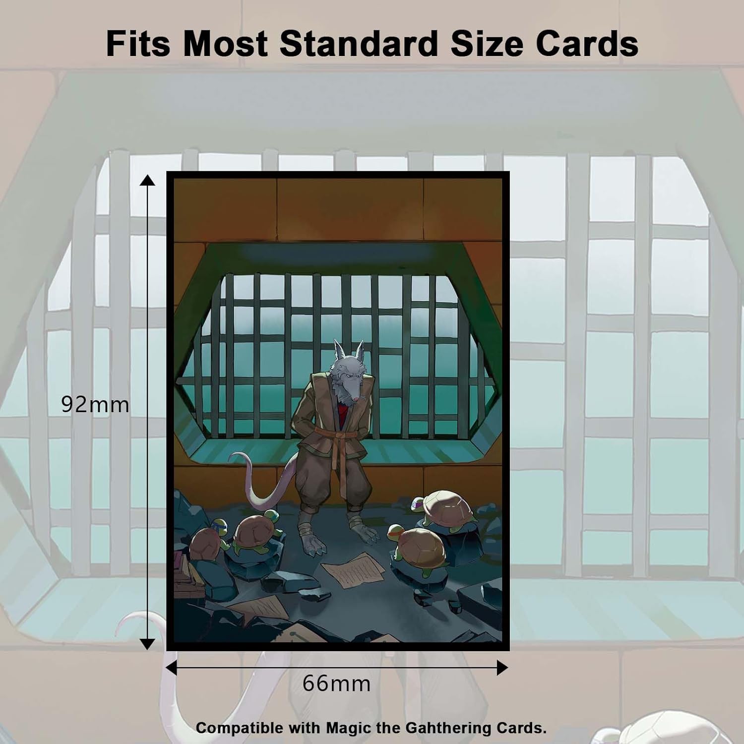MTG Card Sleeves(Turtle) 100PCS Art Deck Protector, Matte Back & Clear Front, Standard Size Anime Card Sleeves (Turtle Mouse)