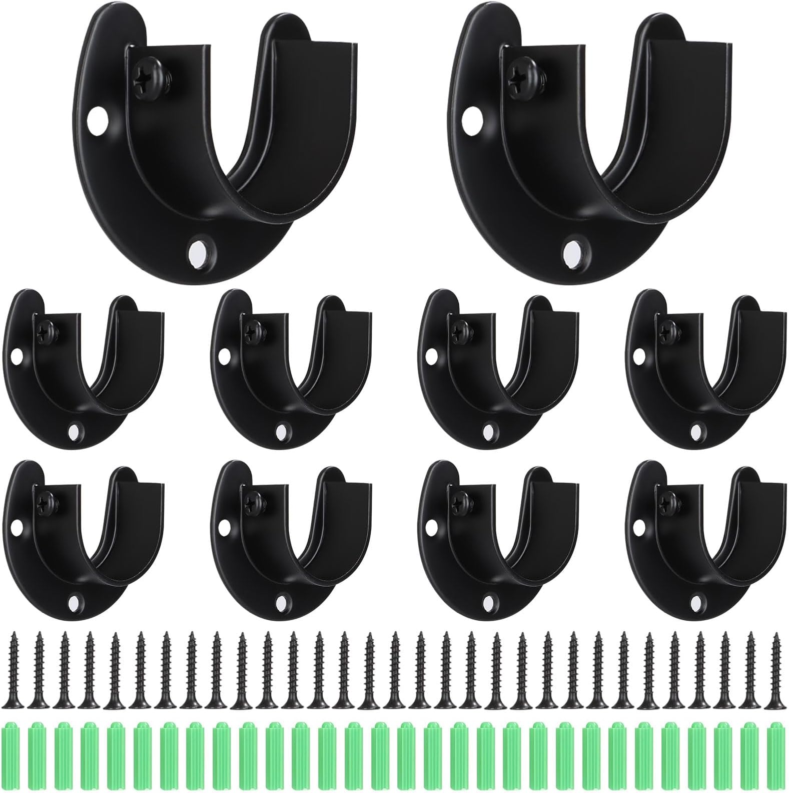 JMIATRY 12 PCS Closet Rod Brackets 1 Inch Closet Pole