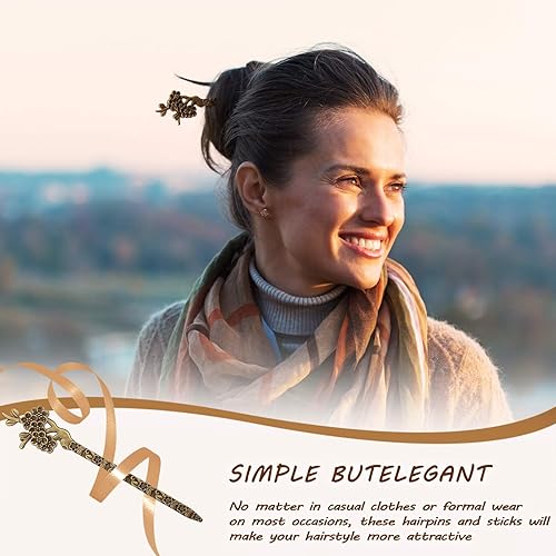 Miniatura 7 de 4 horquillas para el cabello celta retro plateado y 11 palillos de pelo vintage de bronce para el cabello, palillos de pelo vintage, nudos celtas,