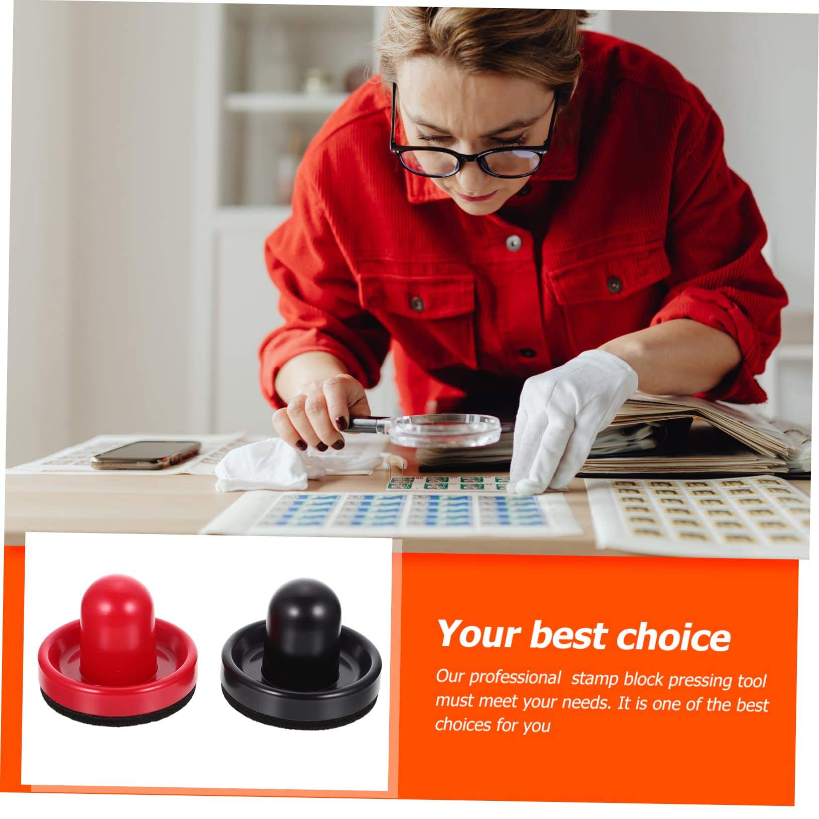 VILLCASE 2Pcs Stamping Block Pressing Tool for DIY Card Making Ergonomic Design for Comfortable Use Material for Artisans with Mobility Restrictions