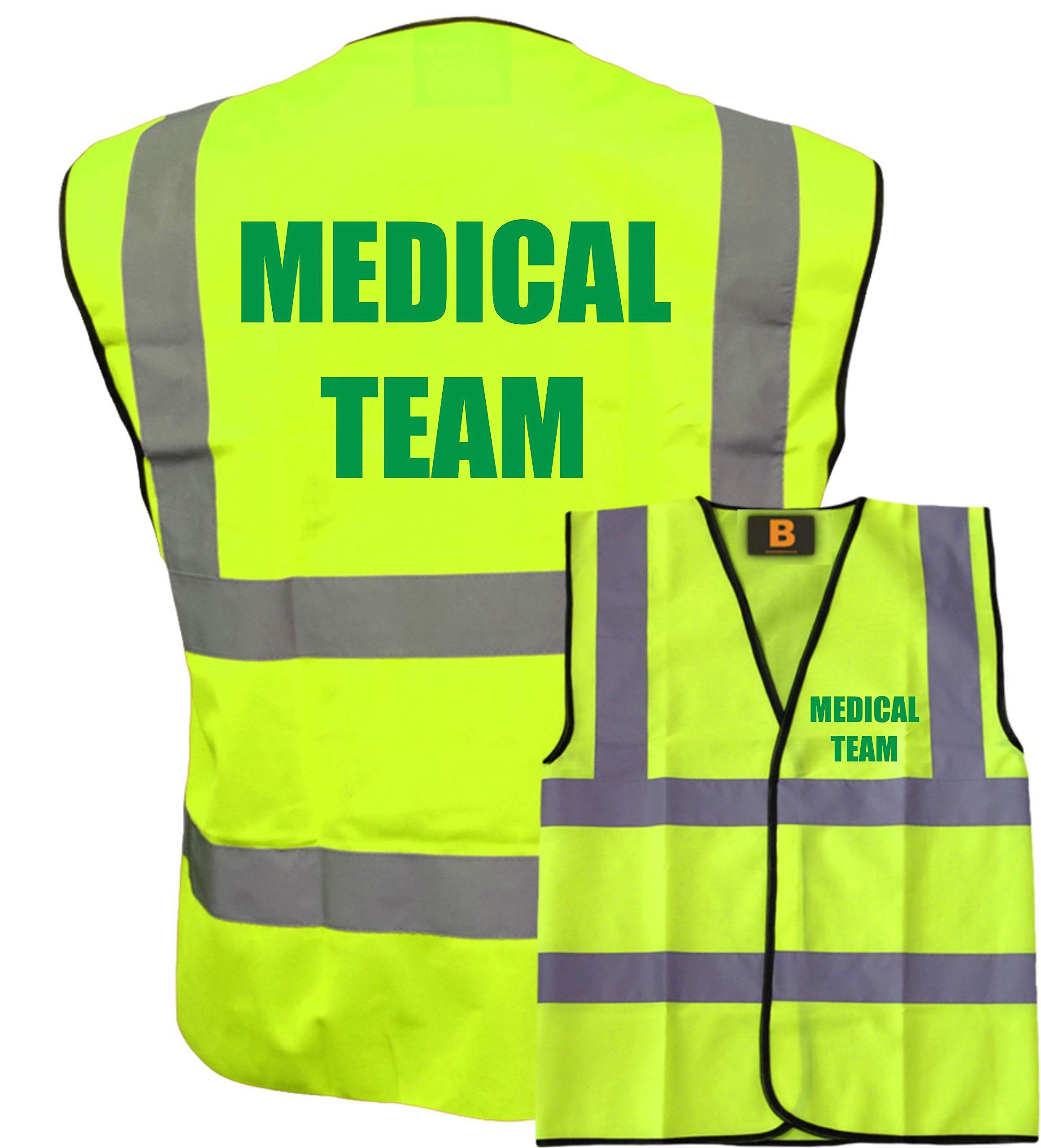 Brook Hi Vis Uk Unisex Yellow Brook Hi Vis Medical Team Hi Vis Vest – Reflective Safety Waistcoat En471 Bs Compliant – High Visibility Ppe For Paramedics, First Responders, Nhs, Events