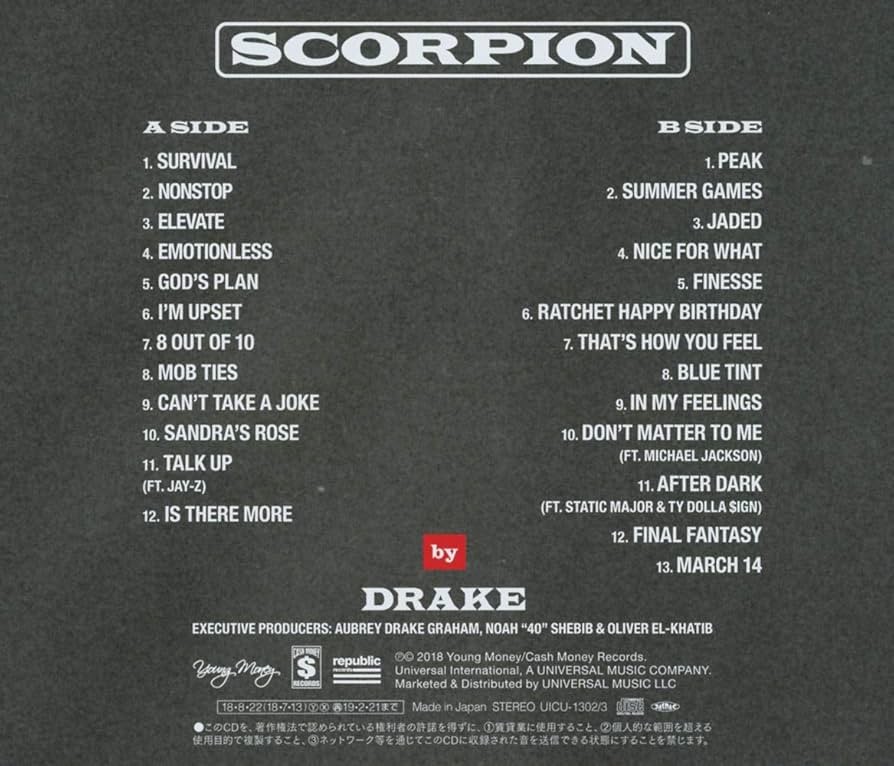 新品未開封 Drake Scorpion ドレイク スコーピオン LPレコード Imperfect* Drake - SCORPION - Vinyl 2 LP - NEW & SEALED!! | eBay