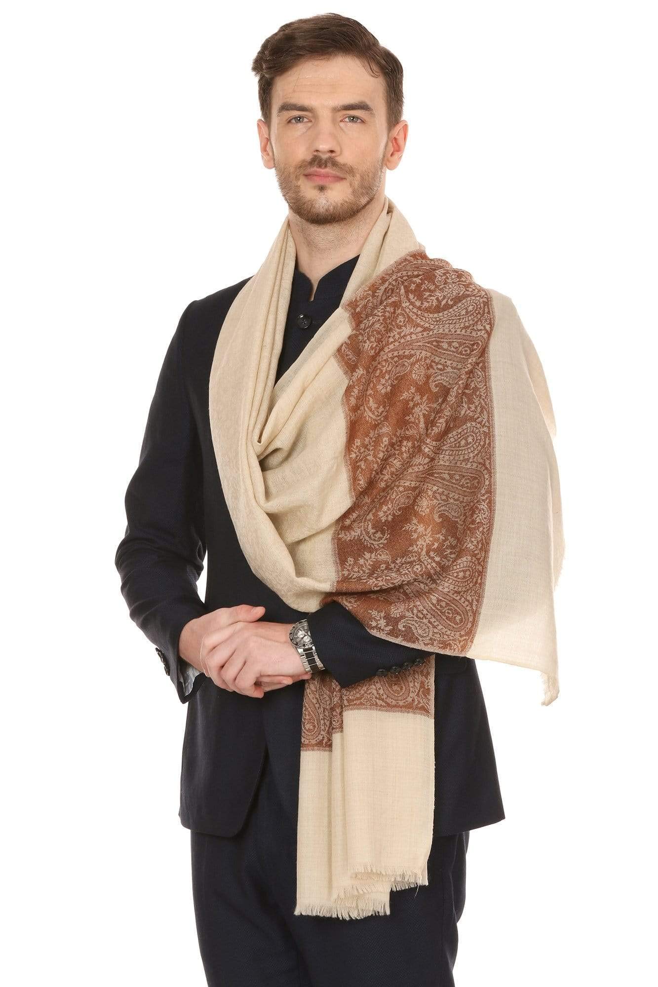 Woven Mens Fine Wool Stole, Check-Stipe Design, Mens Muffler, Warm Cashmere Feel (Black)-image-38