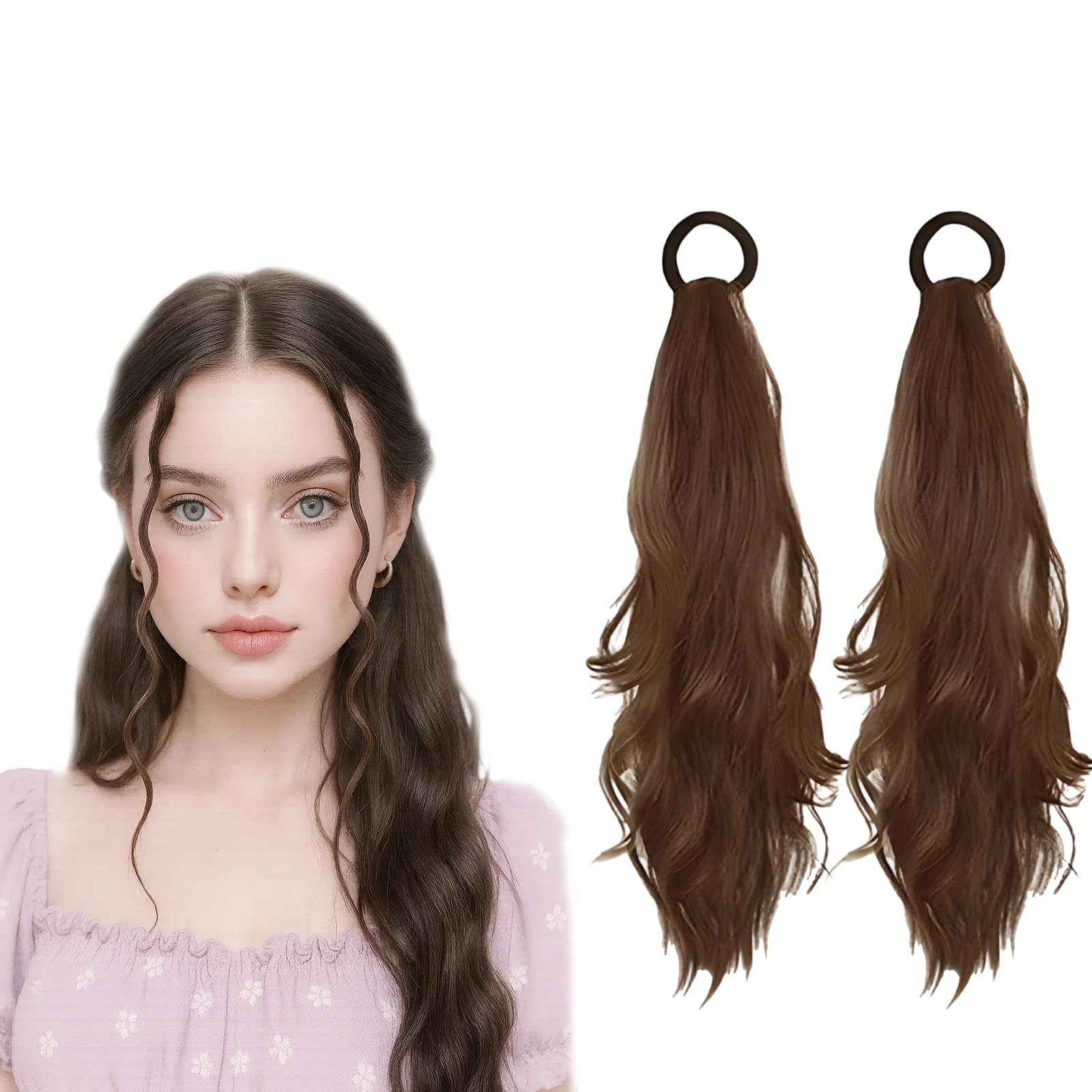 Ponytail Extension, Brown Wig Ponytail Extension Hair, Light Brown Hair Extensions for Daily Styling Special Occasions