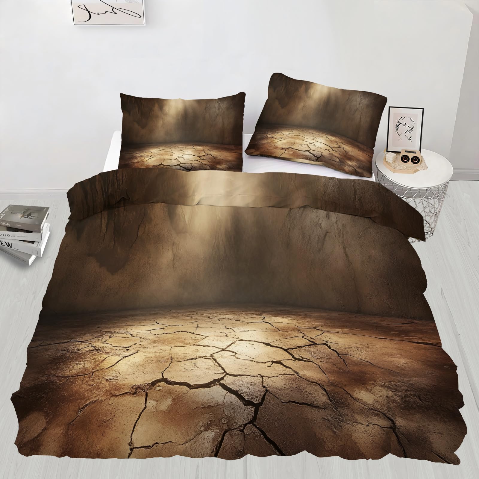 Parure de lit craquelée 260x220 cm rétro : le confort poétique pour vos nuits sereines