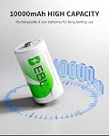EBL Battery Charger for AA AAA C D 9V, Rechargeable Battery Charger with 4 Counts D Cell 10000mAh Batteries, LCD Smart Charger with Discharge Function