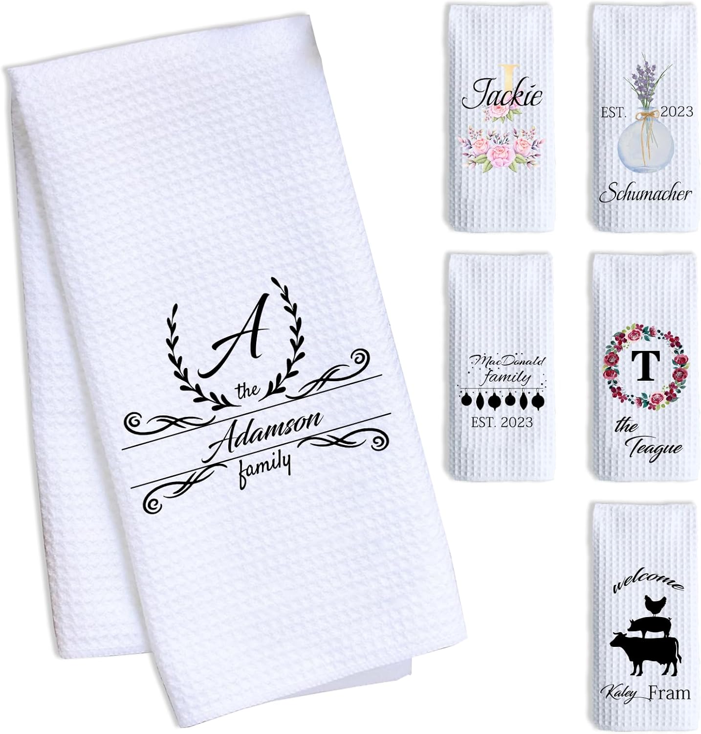 Amazon.com: ubmpj Personalized Kitchen Towel Custom Waffle Weave Towel ...