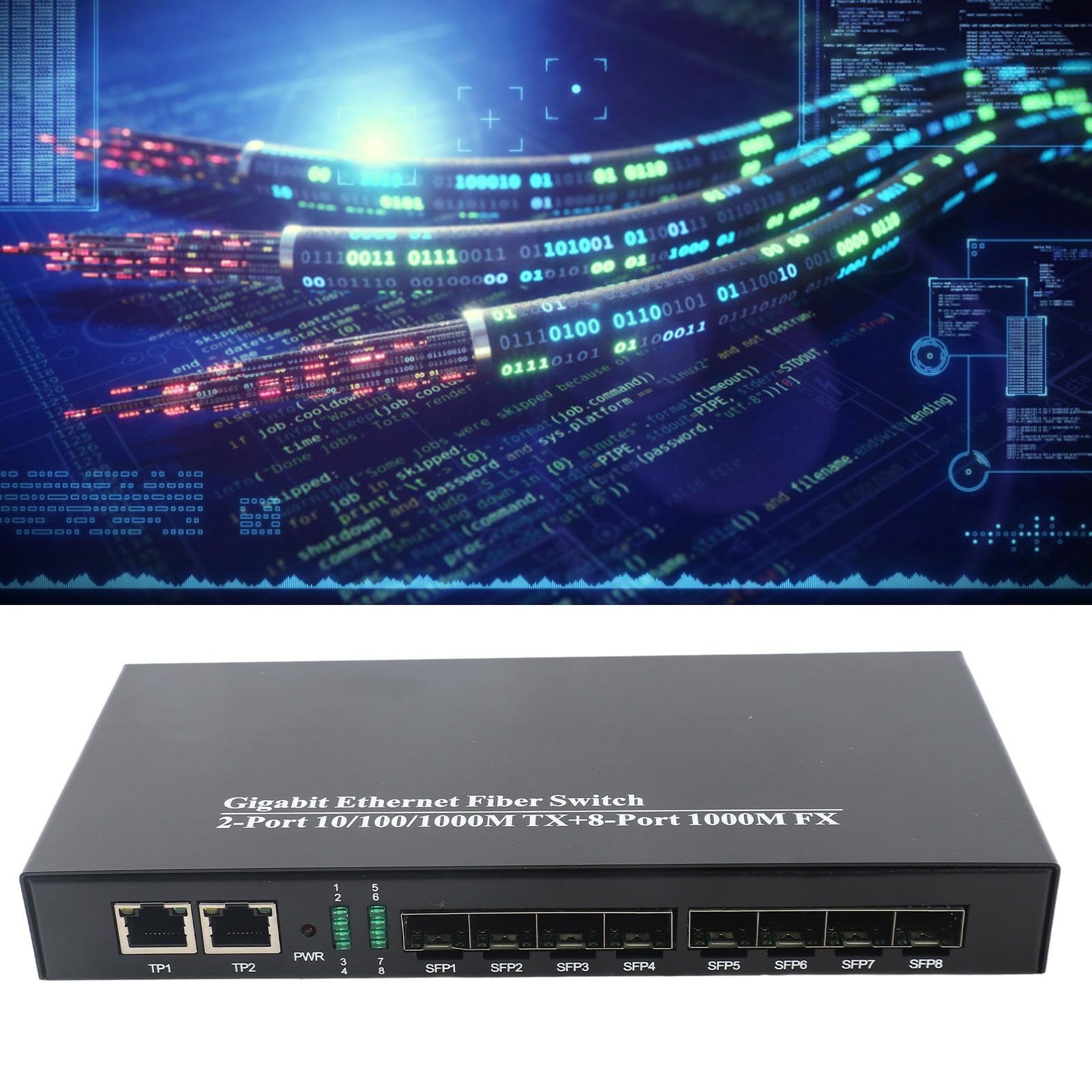 Fafeicy Commutateur Fibre Ethernet Gigabit, Matériau en Fer, émetteur-récepteur 1,25G, jusqu'à 10 Km, Idéal pour Les Réseaux et Les Télécommunications