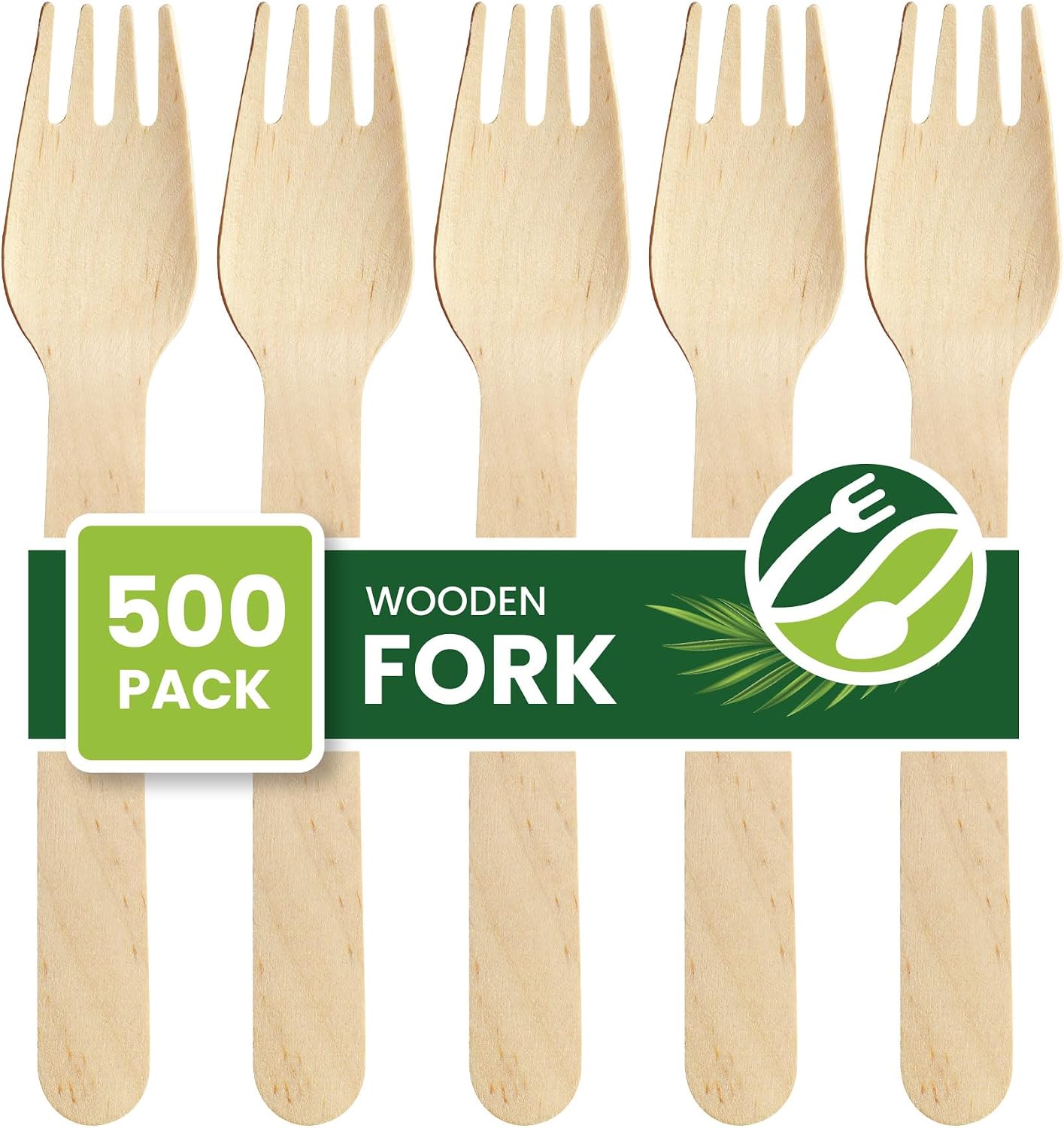 Eco Leaf Wooden Forks, 16cm...