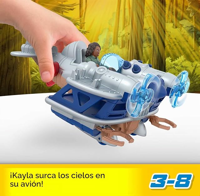 Foto 2 de 6 de Fisher-Price Imaginext Jurassic World Kayla con biplano Figura con avión de Juguete y Accesorios