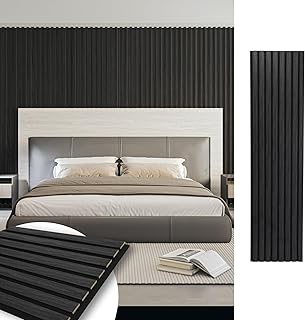 Art3d 4-Pack 12" x 93" Soundproof Wood Slat Panels, 31 sq.ft Acoustic Wall Panels, 3D Wall Panels with Wood Slat Design, Decorative Wood Wall Panel for Accent Walls-Grey Oak