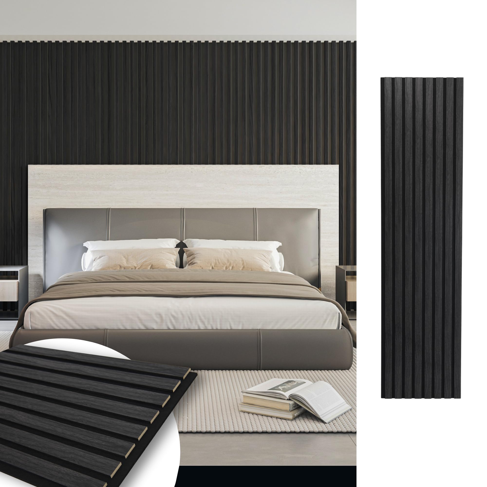Art3d 4-Pack 12" x 93" Soundproof Wood Slat Panels, 31 sq.ft Acoustic Wall Panels, 3D Wall Panels with Wood Slat Design, Decorative Wood Wall Panel for Accent Walls-Grey Oak