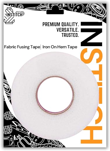 INSTITCH Hem Tape Rivil civil fusing tape, For Tailor & Home Use, Fabric Fusing Tape For Alteration - Iron On Tape- 100 Me...