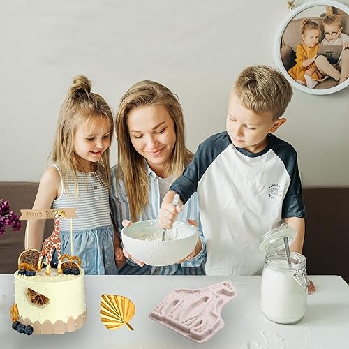 Miniatura 5 de Moldes de silicona para chocolate y jirafa, moldes de fondant tropicales de palmeras de plantas de selva, moldes para hornear para decoración de