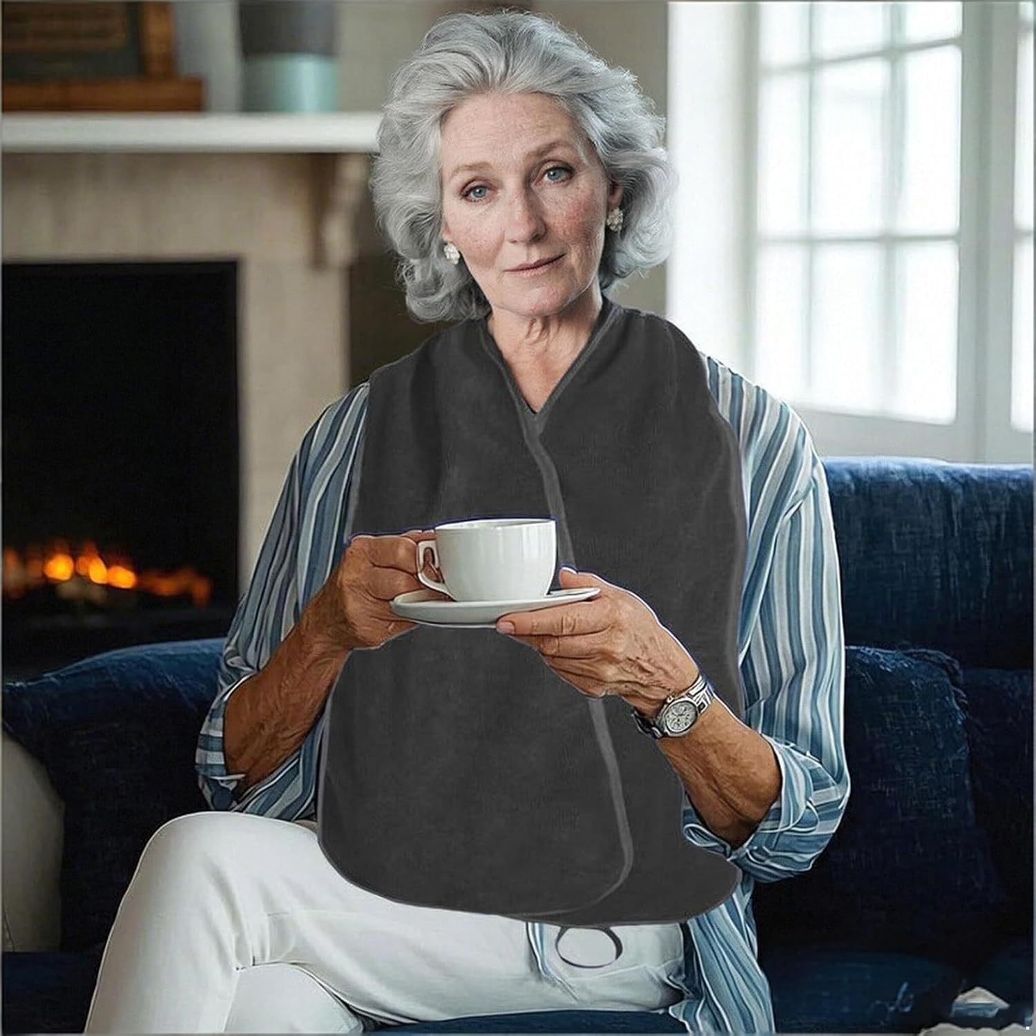 DINORMIN Adult Bibs for Seniors Eating Bibs Scarf Dining Clothing Protectors Rehabilitation Care Bib