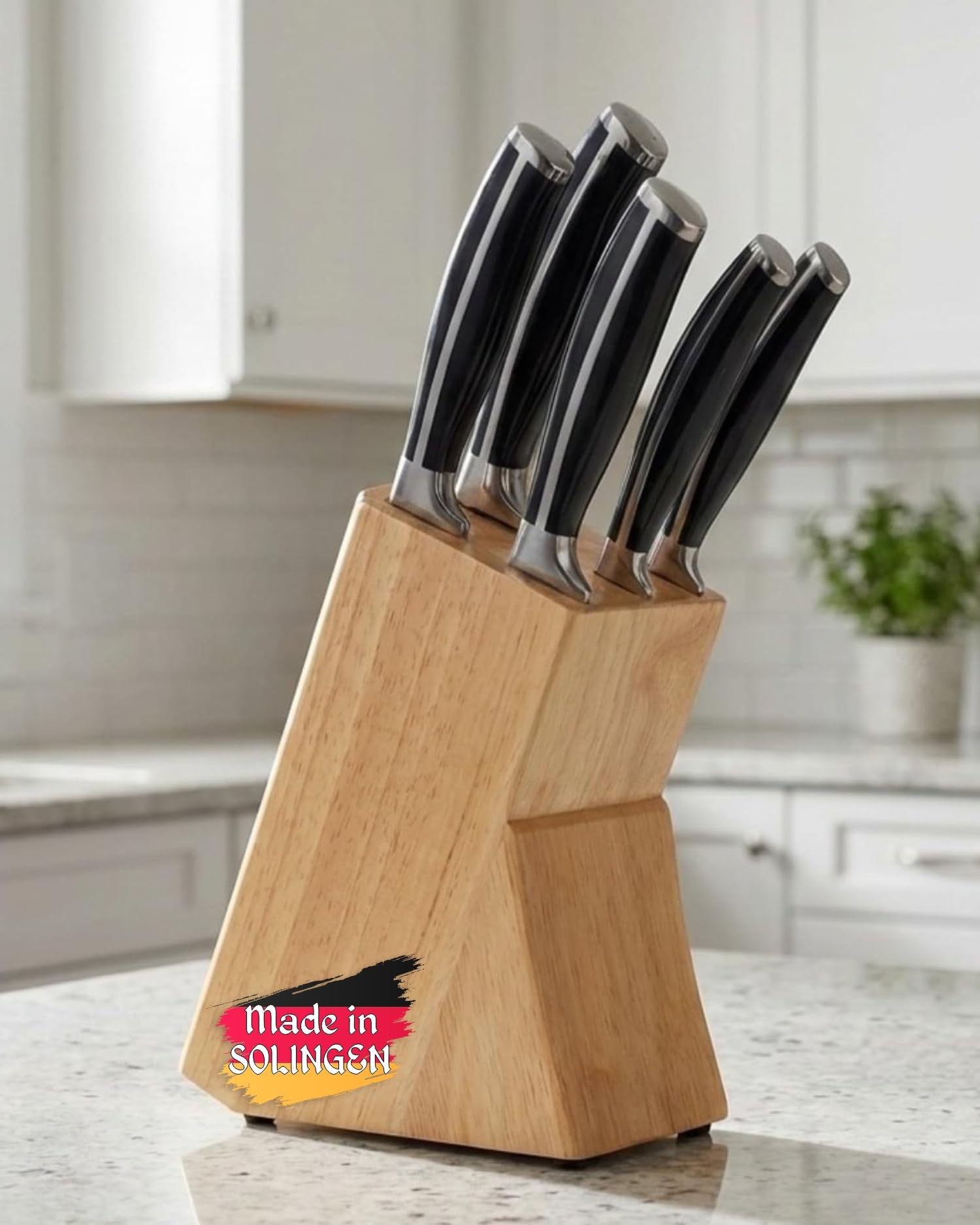 GGS Bloc Couteau Cuisine Professionnel 7Pcs, Couteau De Cuisine Manche Mica | Couteaux Et Ustensiles De Cuisine - Set De Couteaux De Cuisine - Bloc Couteaux Cuisine - Knife Set - Fabriqué En Allemagne