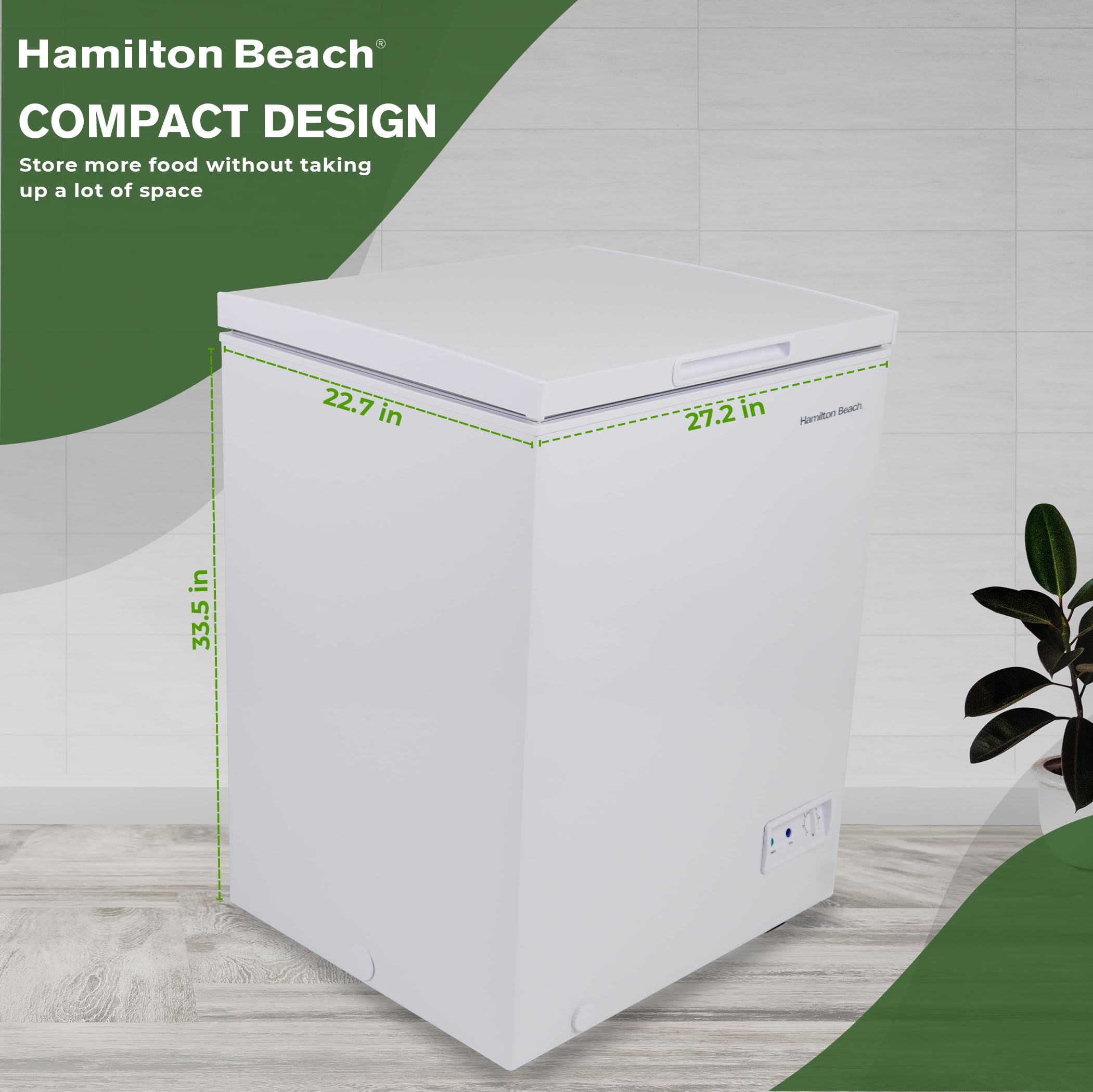 Hamilton Beach 5 Cu Ft Chest Freezer, White on Fridge.com - View 4