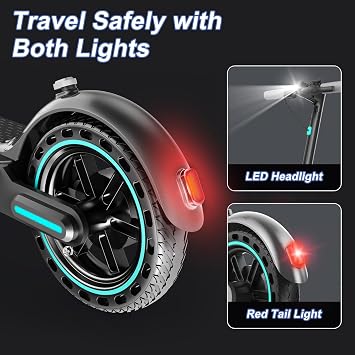 Electric Scooter Adults, 8.5/10 Solid Tires, 350W Motor, E Scooter 36V 8AH/12AH, Max Speed 19MPH, Long Range 21/28 Miles, Foldable E-Scooter with Dual Brakes, Cruise Control, APP