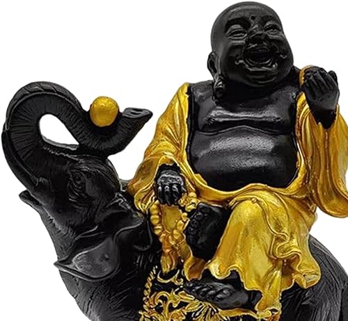 Miniatura 2 de Estatua de Buda de resina Elefante Escultura de Buda coleccionable para decoración de mesa de escritorio del hogar, B