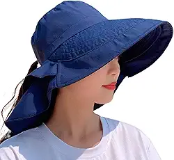 Chapéu De Sol Para Mulher Proteção Solar Aba Larga Chapéu De Pescador Dobrável Proteção UV Com Abafador De Pescoço