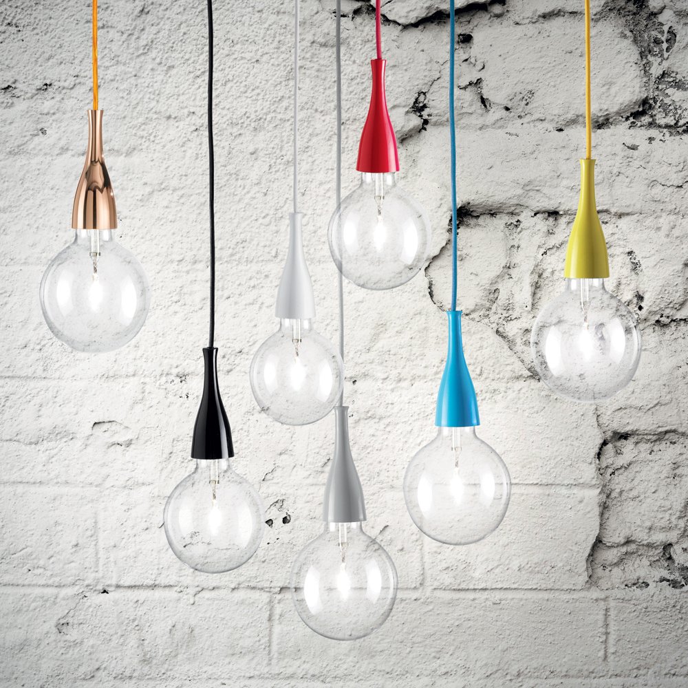 Lampada a Sospensione IDEAL LUX - MILK Metallo Bianco Vetro 1 Luce