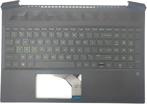 Jxjslp Reemplazo para HP Pavilion Gaming 15-EC 15Z-EC 15.6 '' portátil Palmrest cubierta superior con diseño de EE. UU. Conjunto de teclado