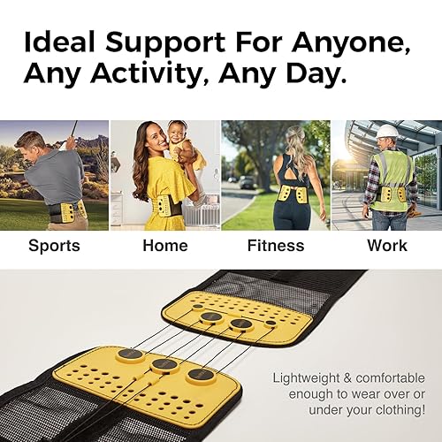 Miniatura 5 de Cinturón de soporte lumbar con sistema de polea compuesta, hecho de malla ligera y transpirable, alivio instantáneo para el dolor de espalda baja