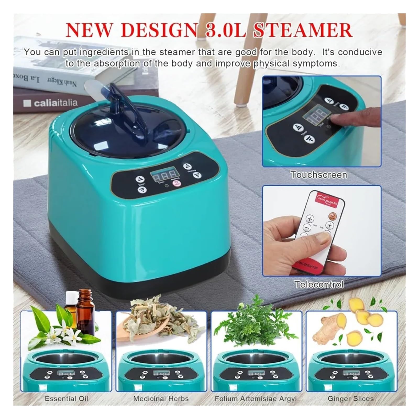 Portable Sauna - At Home SPA For Relaxation, 3 Liters 1100 Watt Steamer Large Space Box Remote Control Pilates(70x34 x34)