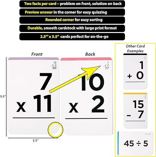 Miniatura 10 de Think Tank Scholar 681 tarjetas flash de matemáticas y dados de matemáticas (galardonados) Suma, resta, multiplicación y división  Todos los hechos