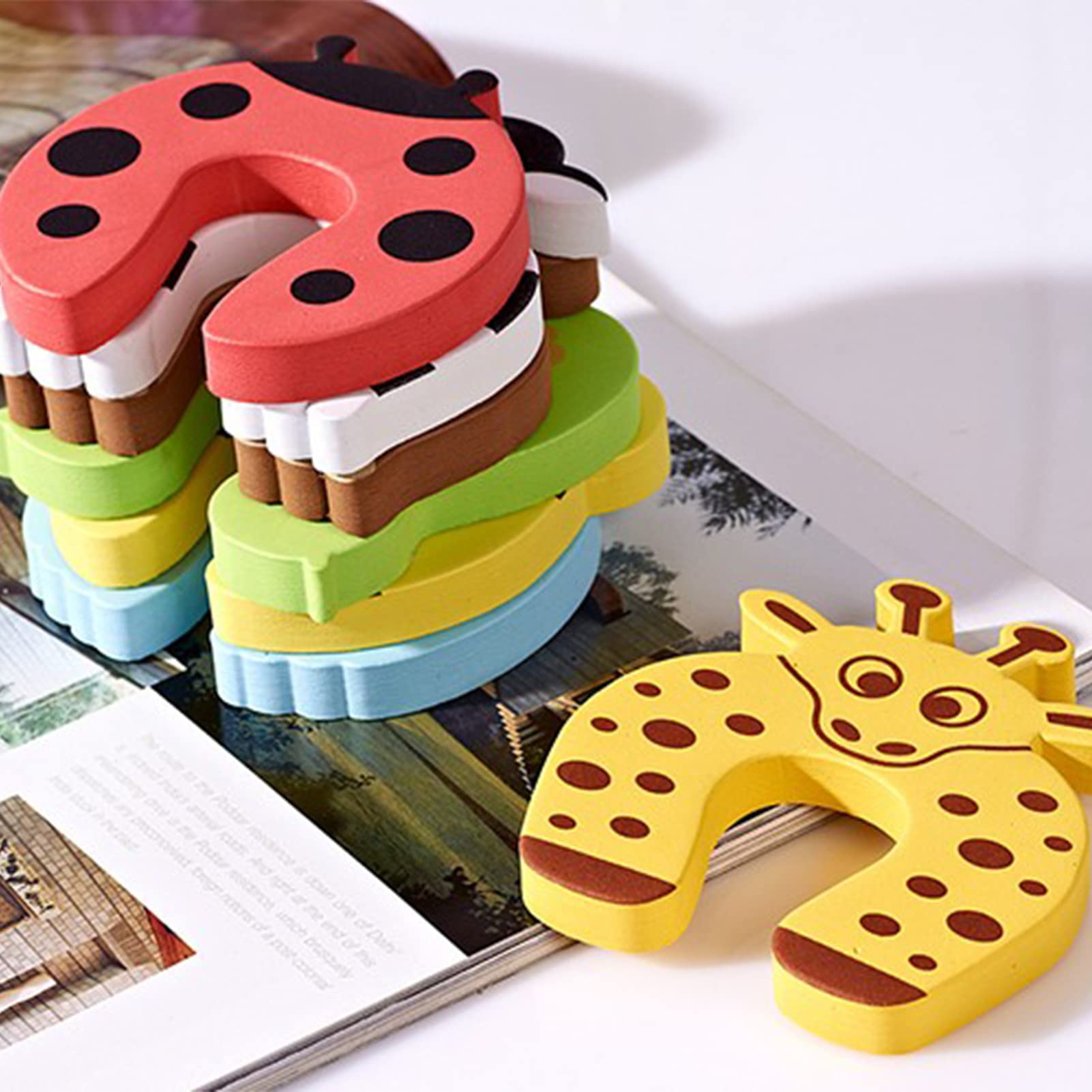 Extra Soft EVA Door Pinch Guard High Elasticity Cute Avoid Pinching Easy to Install Infants Door Shaft Stopper for Kids Room Door (Random), Finger Pinch Guard, Finger Pinch Guard, Extra Soft EVA Do