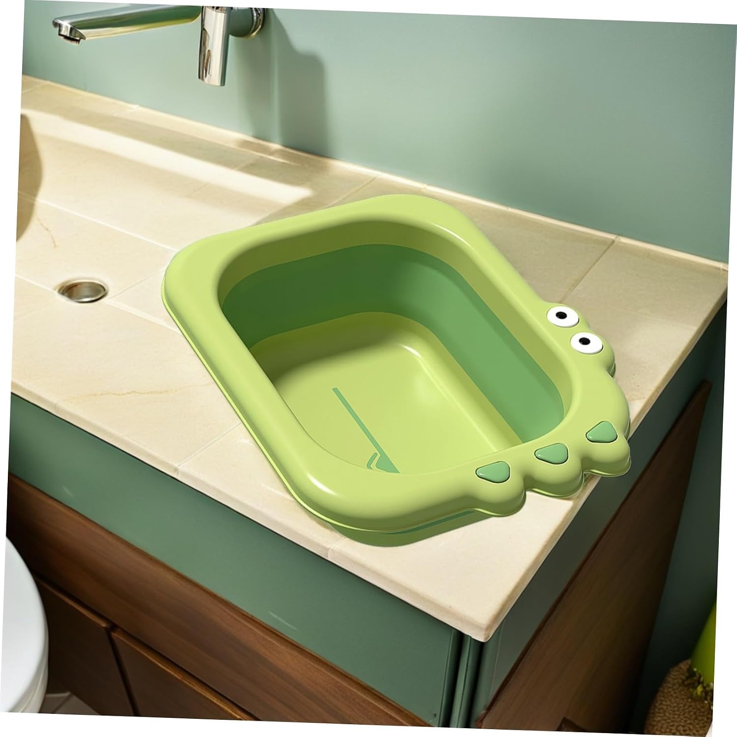 Collapsible Wash Basin Thickened Newborn Washbasin with Corners Safe Bath Tool Lightweight and Portable for Boys