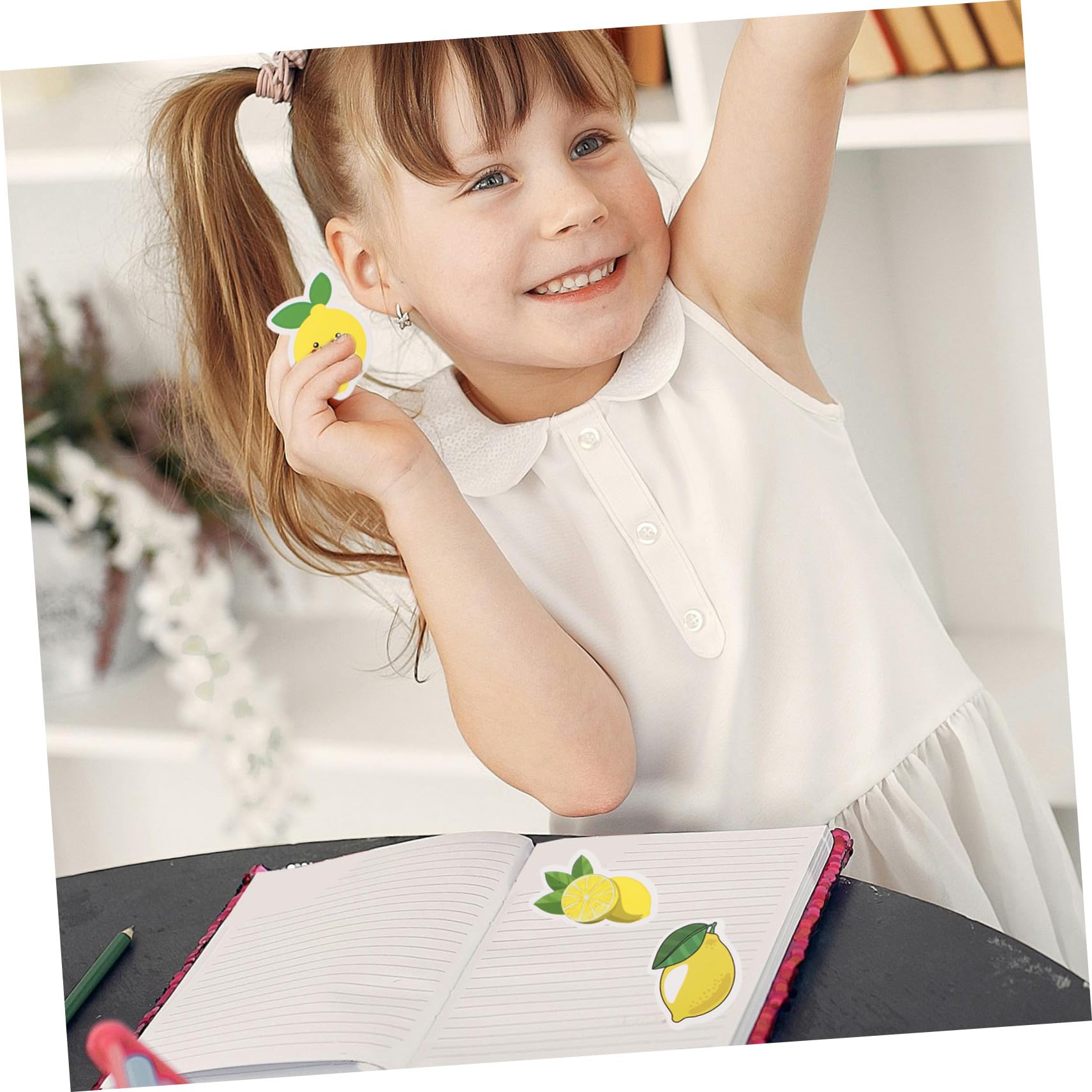 POPETPOP 50piezas Pegatinas De Limón Creativas Pegatinas Adhesivas Para Laptop Maletas Decoración Infantil Diy