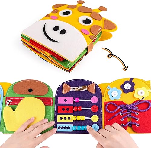 Libro de actividades para niños pequeños de 1 a 3 años, juguetes sensoriales Montessori para niños y niñas de 3 años, actividades de aprendizaje