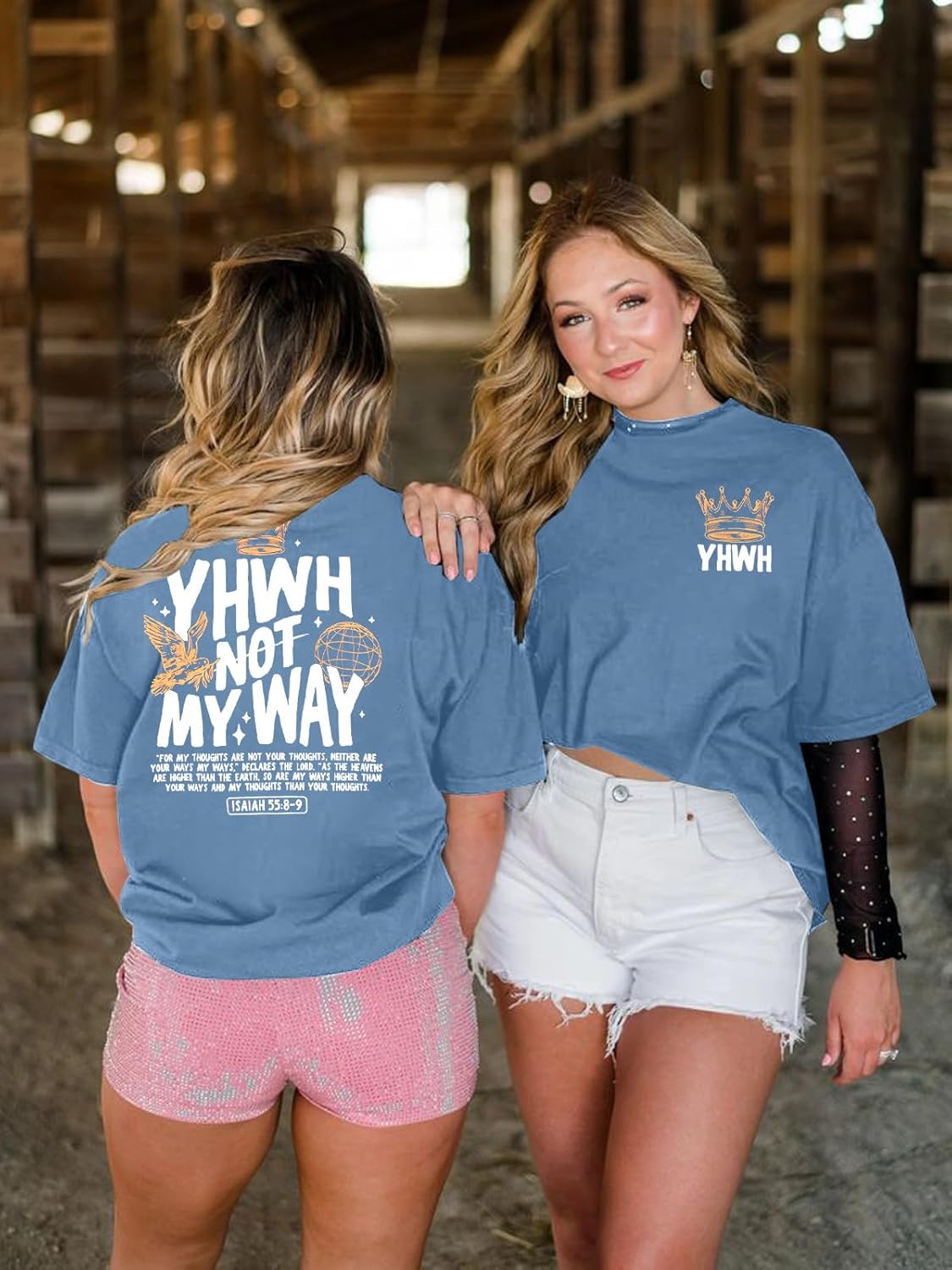 Christian Faith Shirts for Women Jesus Shirt YHWH Inspirational Bible Verse T-Shirt Religious Oversized Graphic Tee - Image 3