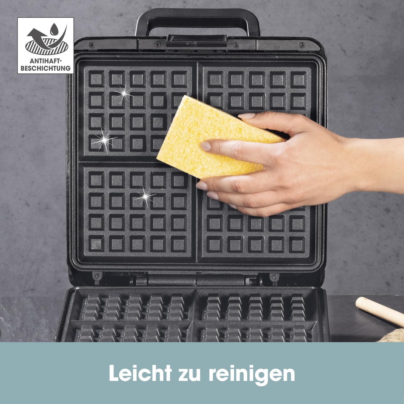 GOURMETmaxx Waffeleisen für 4 Belgische Waffeln | Waffelautomat mit Antihaftbeschichtung, stufenlos einstellbarer Bräunungsgrad und Kontrollleuchte | Duftende belgische Waffeln ganz einfach zubereitet