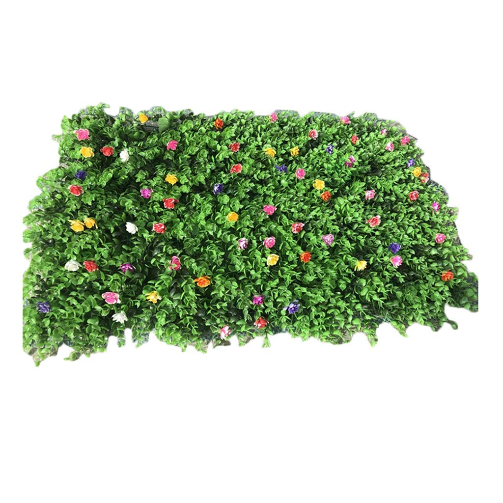 PING- Artificial Hedge Panels 60x40cm, Eucalyptus Mowing Lawn with Flowers Privacy Screen Mall Shop Wall Decoration 5 Specifications (Color : 4pack)