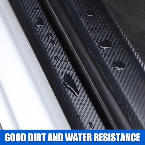 Miniatura 3 de Pack-1 Protector de umbral de puerta de automóvil, tira de fibra de carbono 3D para umbral de automóvil, 3.93 pulgadas x 32.8 pies, tira