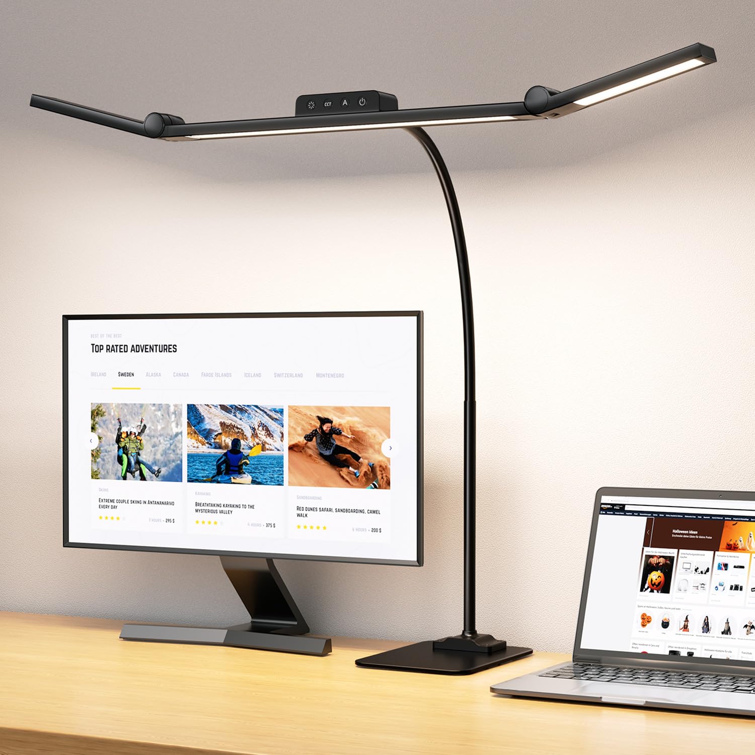 EppieBasic Desk Lamp, 24W LED with 3 Light Bars and Base, Home Office