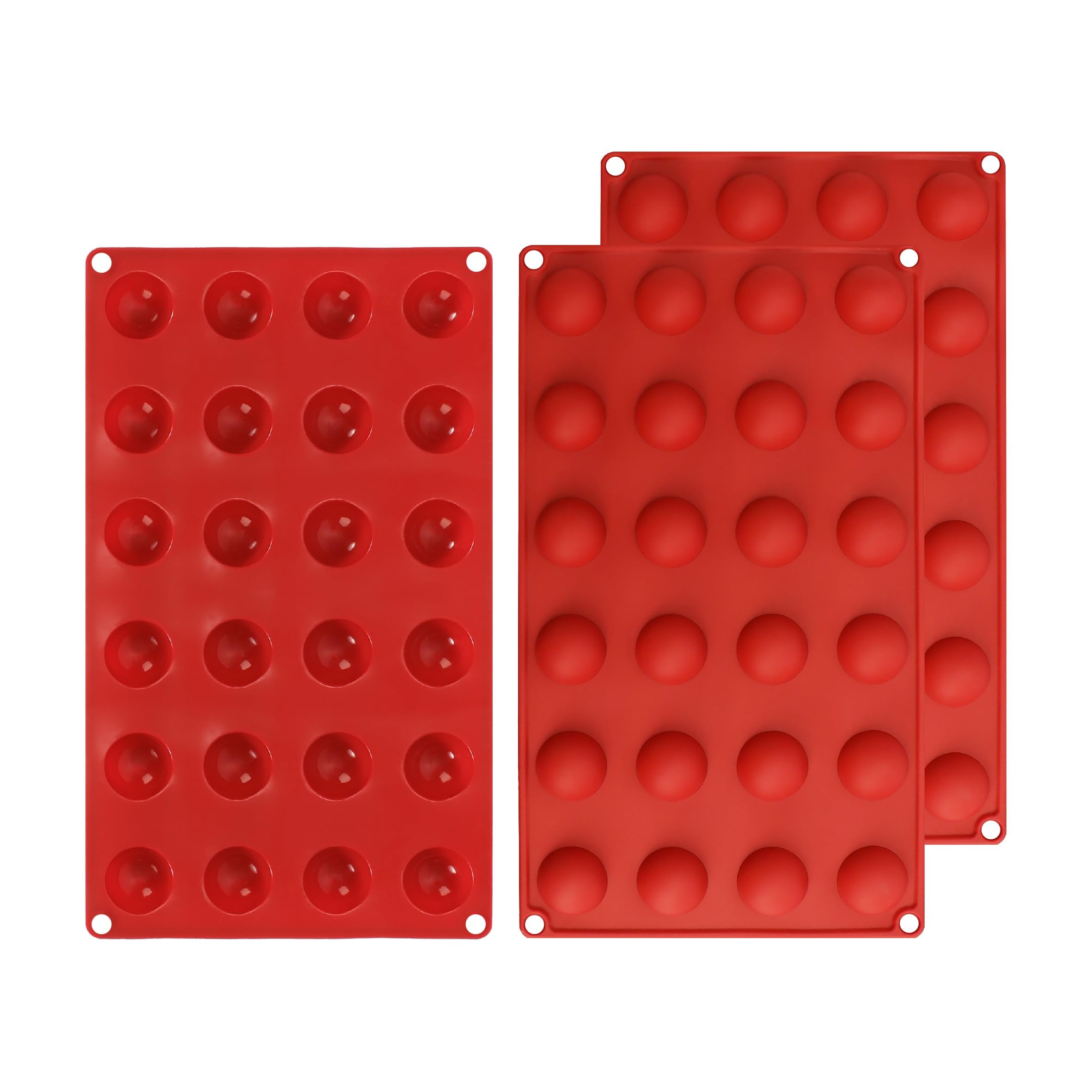 Mini 24-Cavity Semi Sphere Silicone Moulds, 3 Packs Baking Mold for Crafting Chocolate, Cakes, Jelly, Dome Mousse and More