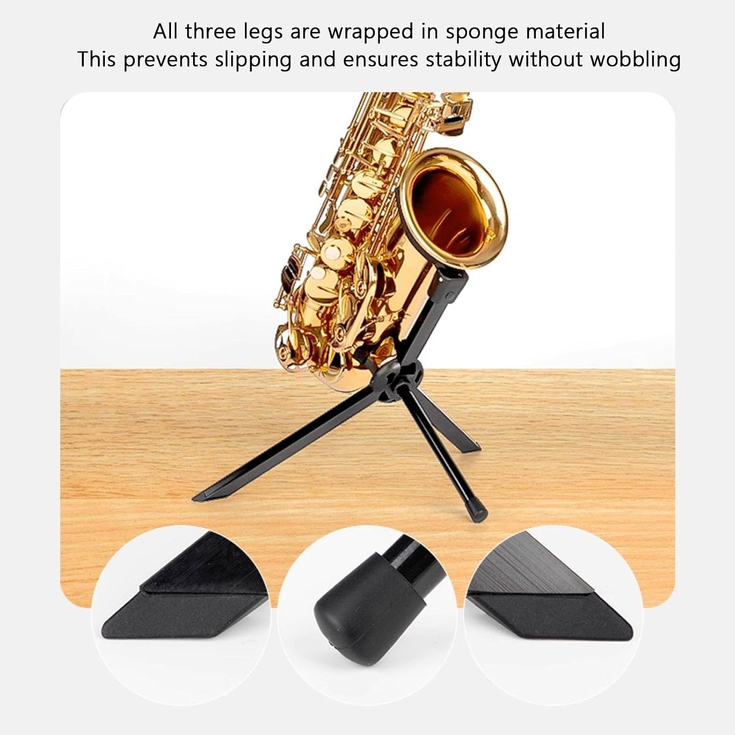 Alto/Tenor Saxophone Stand,Portable Foldable Saxophone Support,with Non-Slip Feet and Carrying Bag,for Live Performance Travel(24x20x29cm)