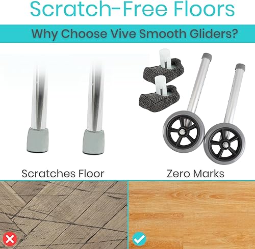 Miniatura 2 de Vive Ruedas de andador, deslizadores de esquí, cubiertas de accesorios para personas mayores (6 unidades), piezas de repuesto para pies de repuesto