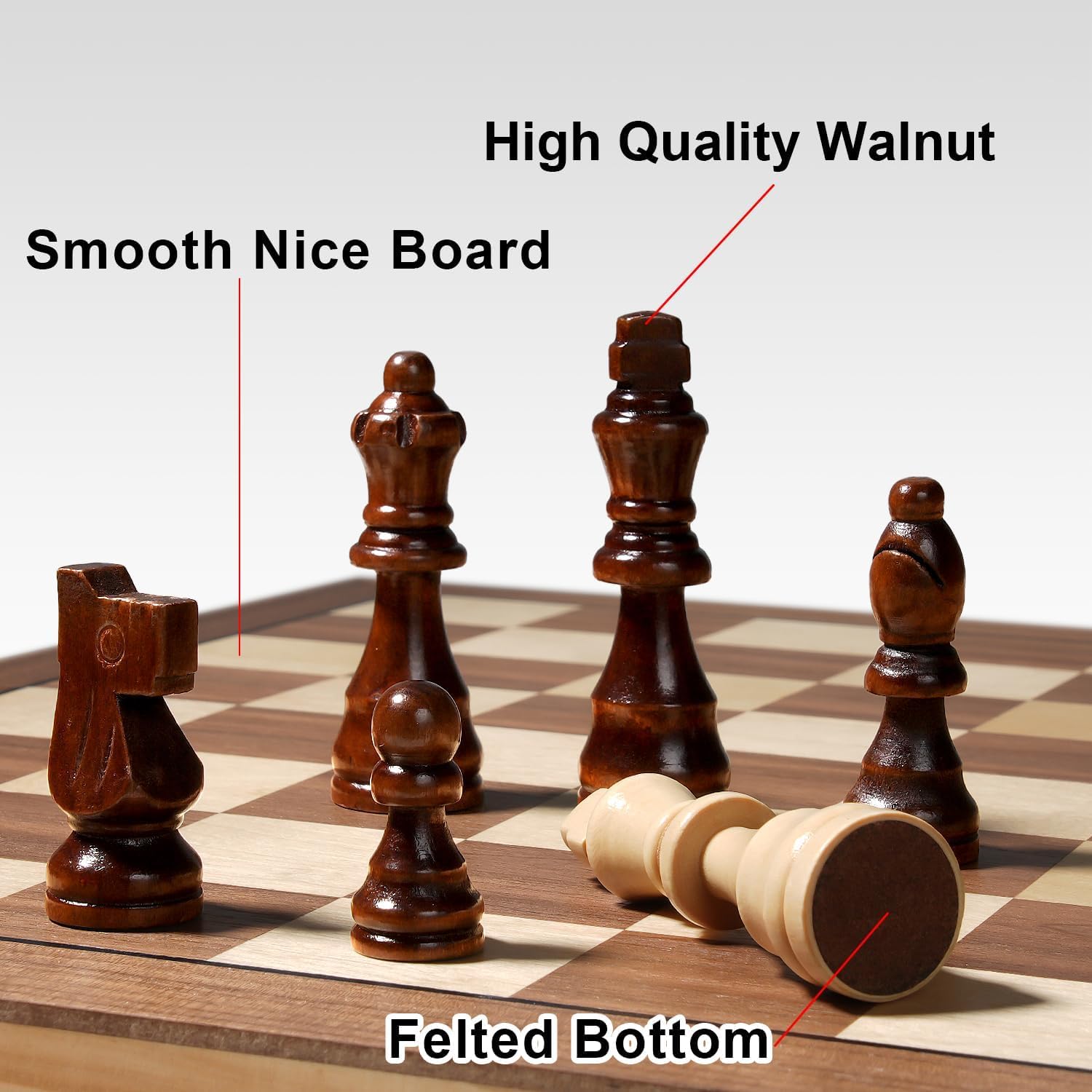PRIMESAGE® Chess Board Set 9.5"x9.5"IN(EXTRA QUEENS) Chess Board Wooden Chess Board Set Magnetic Chess Board Wooden Chess Board Magnetic Chess Board Memory Chess Game for Kids Board Games Memory Chess — Amazon image 7